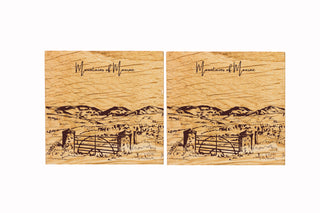 Mountains of Mourne Oak Coaster Set of 2