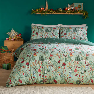 Noelle King Soft Touch Reversible Duvet Cover Set Green