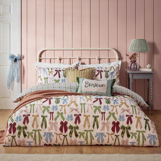 Noortje Bows Single Duvet Set Silk Pink