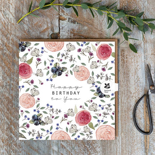 Happy Birthday to You White Butterfly Card