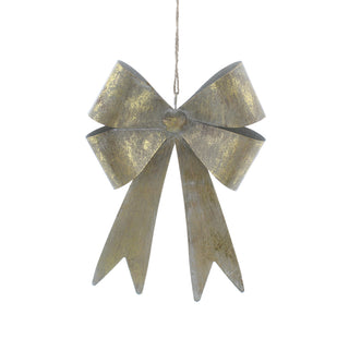Gold Bow Hanging Decoration 25cm