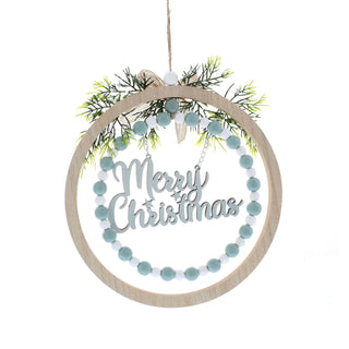 Merry Christmas Blue Wooden Handing Disc