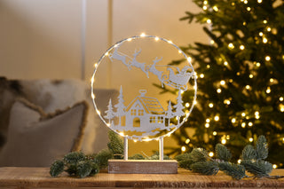 Metal Ring Reindeer Scence with Base Decoration