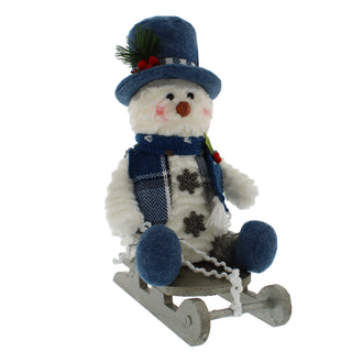 Snowman Sitting on Sledge Decoration