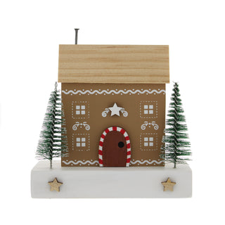 Wooden Gingerbread House Ornament