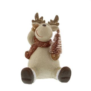 Gold Reindeer with Tree Ornament