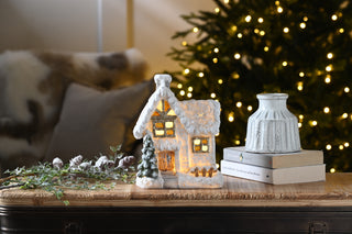 LED White Frosted Cottage Ornament