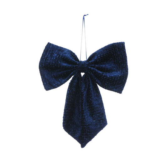 Blue Fabric Bow Hanging Decoration