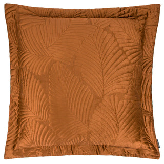 Palmeria Quilted Velvet feather Rich 60x60cm Cushion Rust