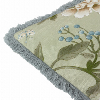 Porcelain Garden Chenille Cushion Sage