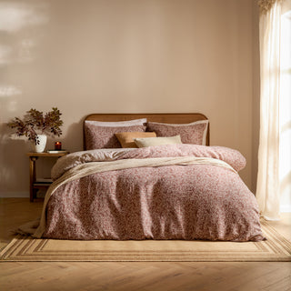Perrie Leaf Muslin Cinnamon Super King Duvet Set