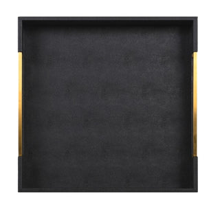 Black Faux Shagreen Tray Lrg