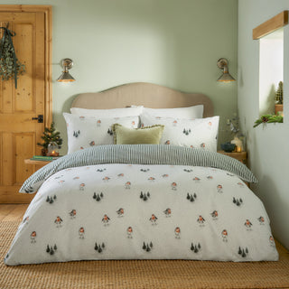 Robins Return Brushed Cotton Double Duvet Cover Set