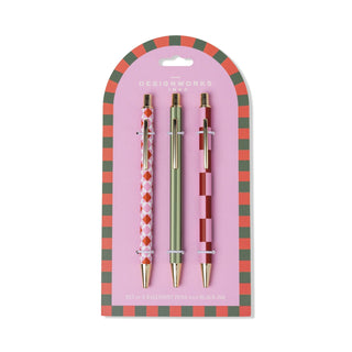 A Dopo Set of 3 Pens - Diamond, Stripe, Check