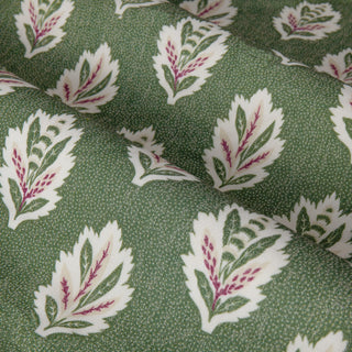 Sessile Leaf Motif 66x72" (167x182cm) Pencil Pleat Curtains, Leaf Green