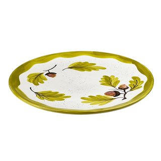 Autumn Acorns Ceramic Round Serving Platter