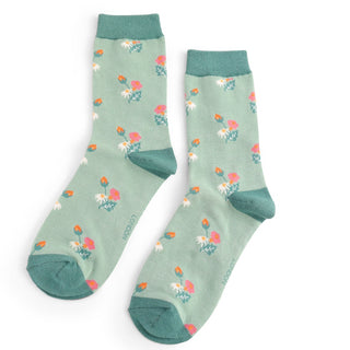 Mini Floral Socks Duck Egg