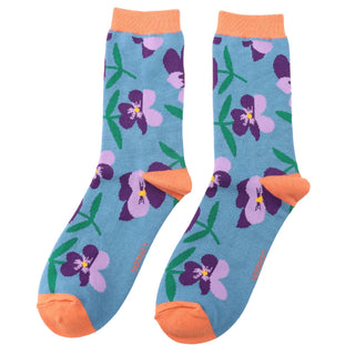 Pansies Denim Socks