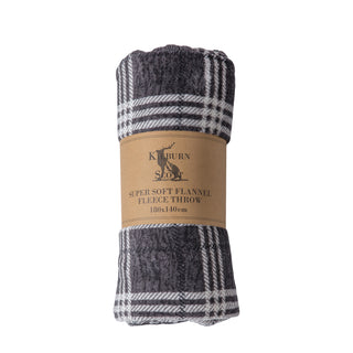 Checkmate Rolled Fleece Grey