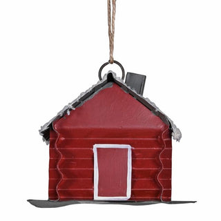 Frosted Winter Cabin Tree Decoration