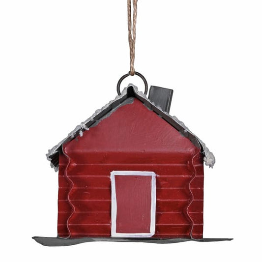 Frosted Winter Cabin Tree Decoration