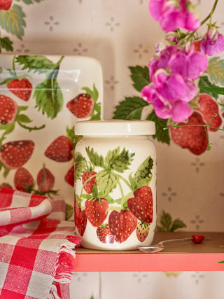 Strawberries Medium Jam Jar with Lid