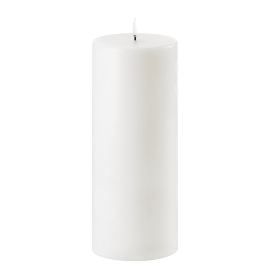 Uyuni Led Pillar Candle, Nordic White, Smooth, 10,1X25 Cm