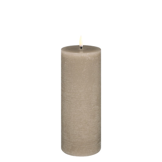 Uyuni Led Pillar Candle, Sandstone, Rustic, 20cm