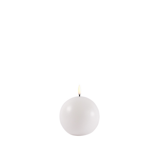 Uyuni Led Round Candle, Nordic White, Smooth, 10cm