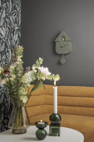 Modern Cuckoo Wall Clock Jungle Green