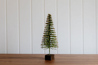 Gold and Green Sparkly Bristle Christmas Tree