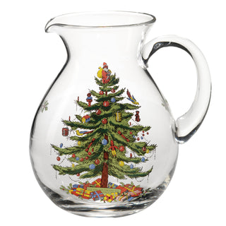 Christmas Tree Large Glass Pitcher
