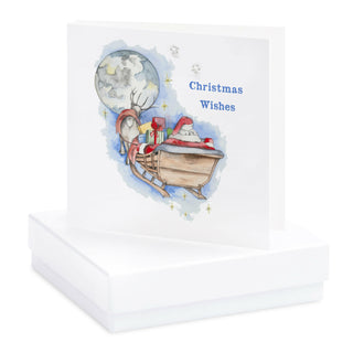 Father Christmas in the Sky Earring Card