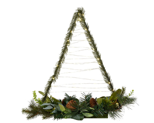 LED Tree Shaped Tablepiece with Eucalyptus & Pinecones