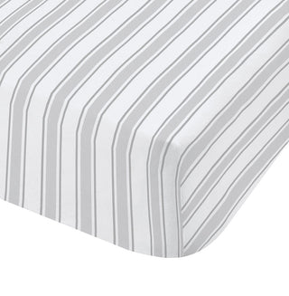 Check and Stripe Grey Single  Fitted Sheet