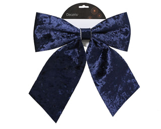 Night Blue Crushed Velvet Bow