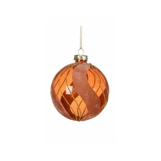 Orange with Flock Swirl Bauble