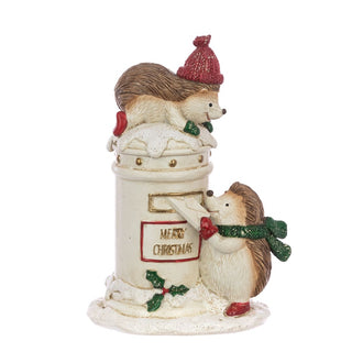 Resin Hedgehog Postbox Ornament