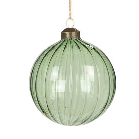 Glass Cora Green Bauble 10cm