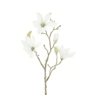 Frosty White Magnolia Pick