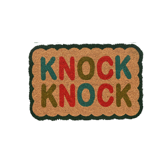 Scallop Edge Knock Knock Coir Doormat