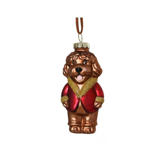 Brown Cockapoo in Coat Tree Decoration