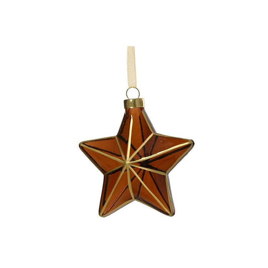 Espresso with Gold Lines Star Shape Tree Decoration