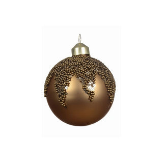 Matt Pecan with Gold Bead Top Bauble