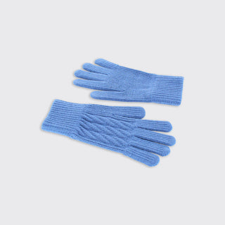 Freya Cable Knit Gloves Blue