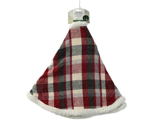 Green & Red With Fleece Boarder Tree Skirt