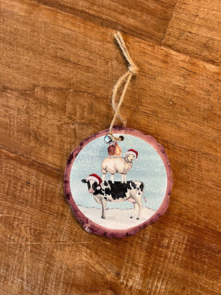 Christmas Farm Hanging Decoration - Cow, Sheep & Hens