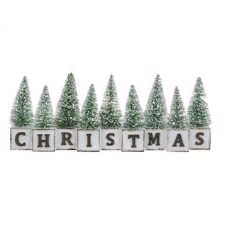 Wood 'Christmas' Tree Table Ornament