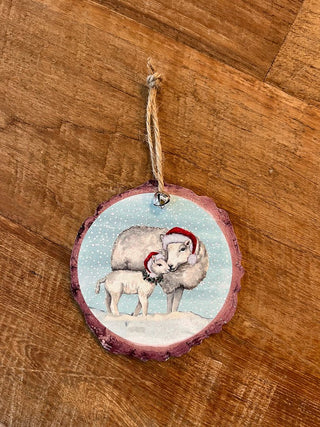 Christmas Farm Hanging Decoration - Sheep with Lamb