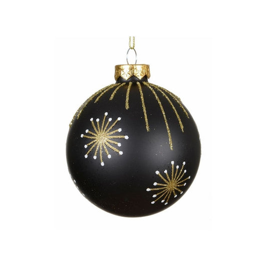 Matt Black with Firework Glitter Bauble